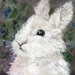 Bunny oil painting.