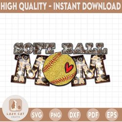 softball mom png image, softball letter design, sublimation designs download, png file