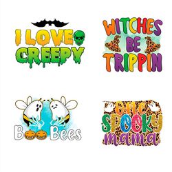 halloween set creepy trippin boo spooky bundle png sublimation designs