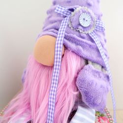 lavender plush gnome home decor