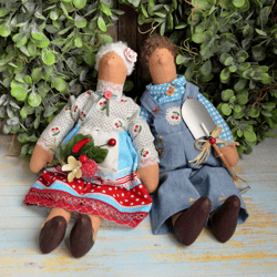 Gardeners Tilda Tilda dolls Dolls decor Dolls as a gift to parents and to grandparents Rustic dolls Dolls for Family
