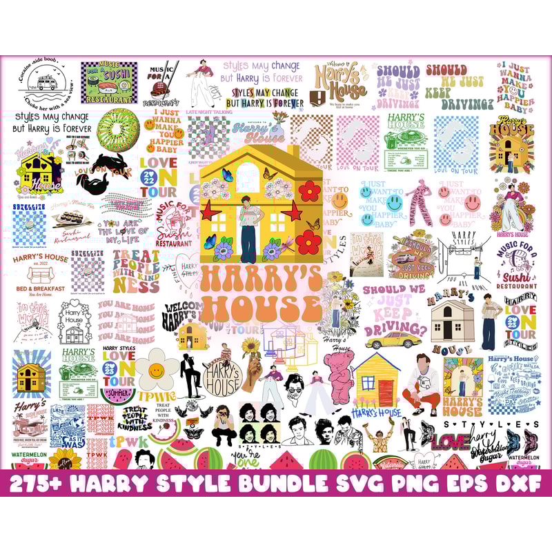 Harrys House bundle svg png eps dxf, Harry Style Design, SVG Bundle, Digital Download.jpg