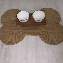 jute pet rug bone shape mat pet placemat or scratching post coaster