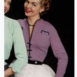 Vintage Knit Lavender V-Neck Blouse | Scheme of knitting and crochet | PDF