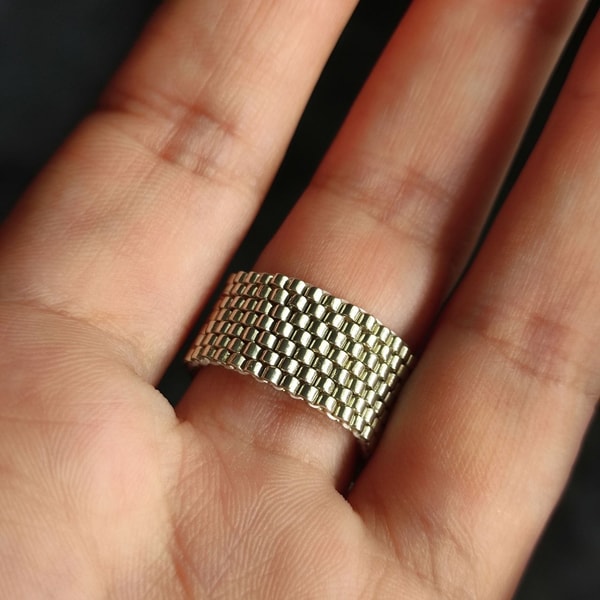 PDF tutorial bead Chain ring Weave bead pattern with Chain | Inspire Uplift