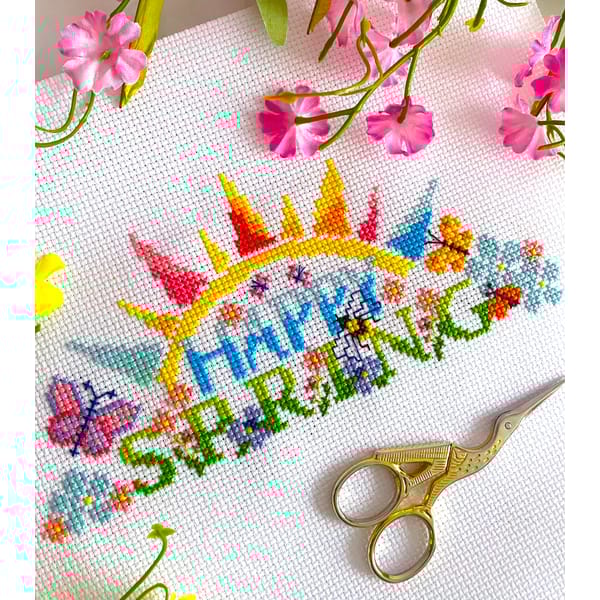 HAPPY SPRING cross stitch pattern PDF by CrossStitchingForFu - Inspire ...