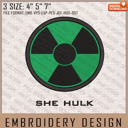 she hulk embroidery files, marvel comics, movie inspired embroidery design, machine embroidery design