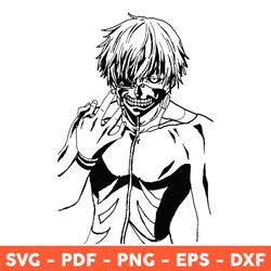 ken kaneki svg, tokyo ghoul svg, anime svg, japanese svg, cartoon svg, svg, png, dxf, eps - download