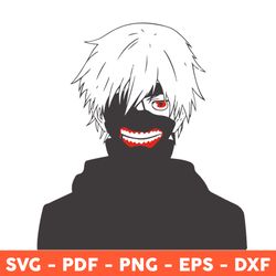 ken kaneki svg, tokyo ghoul svg, kaneki mask svg, japanese manga svg, svg, png, dxf, eps - download file