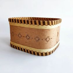 Birch bark basket for home decor
