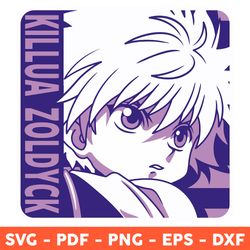 killua zoldyck svg, anime svg, manga svg, japanese cartoon svg, svg, png, dxf, eps - download file