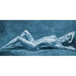 Nude Painting Woman Original Art Impressionist Art Figurative Artwork 32"x20" by KseniaDeArtGallery