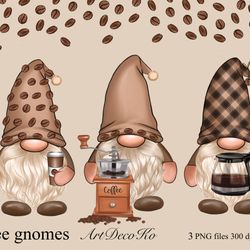 Coffee Gnomes , Watercolor PNG Clipart