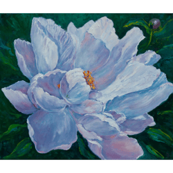 peony painting flowers original art impressionist art impasto painting floral artwork 24"x20" by kseniadeartgallery