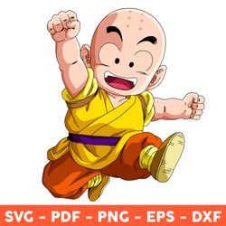 krillin chibi svg, krillin dragon ball svg, dragon ball svg, anime svg, dragon ball character svg - download file