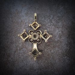 handmade brass cross necklace pendant,vintage brass cross,die struck brass cross pendant,rustic brass cross charm