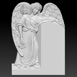 3D STL Model for CNC file Angel with a flower