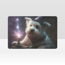 Wizard Dog Doing Magic Doormat, Welcome Mat