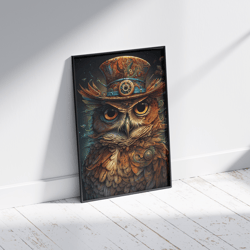 magical owl - downloadable and printable digital painting