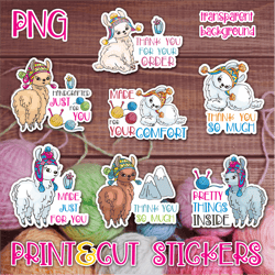 Small Business Stickers with Llamas | Knitwear and Crochet