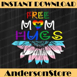 free mom hugs - lgbt lgbtq pride - rainbow sunflower lgbt month png sublimation design