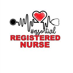 Essential Registered Nurse SVG, Heartbeat Stethoscope SVG PNG