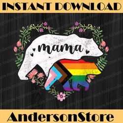 lgbtq mama bear progress pride flag gay equal rights rainbow lgbt month png sublimation design
