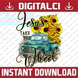sunflower jesus take the wheel christian leopard print easter day png, happy easter day sublimation design
