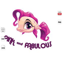 pink and fabulous, breast cancer svg, fish, pink fish, cute fish, cancer awareness, cancer svg, cancer ribbon svg, cance