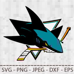 san jose sharks logo svg png jpeg dxf digital cut vector files for silhouette studio cricut design
