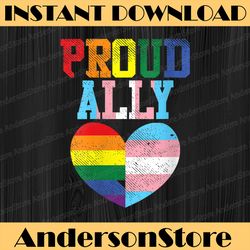 Proud Ally LGBT Heart Transsexual Trans Pride Flag LGBT Month PNG Sublimation Design