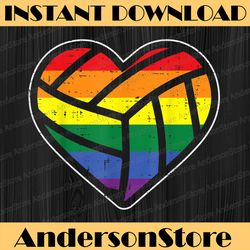 volleyball heart sport lgbtq rainbow flag gay pride ally lgbt month png sublimation design