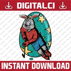 easter bunny ice hockey basket stuffer easter day png, happy easter day sublimation design