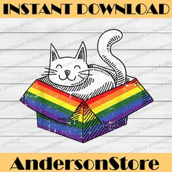 gay cat pride rainbow cute kitten kitty proud lgbt-q ally lgbt month png sublimation design