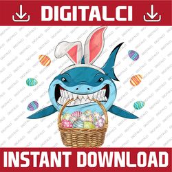 cute bunny shark easter easter day png, happy easter day sublimation design
