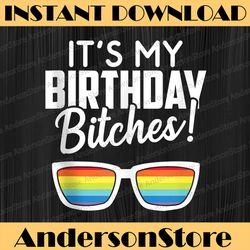 funny gay pride birthday gift | rainbow flag lgbt month png sublimation design