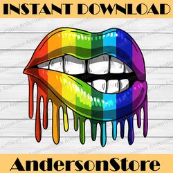 rainbow lip drip lesbian gay pride bisexual transgender lgbt month png sublimation design