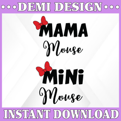 minnie mouse svg, mama mouse mini mouse svg, clipart, disney svg, cutting files for cricut silhouette, png, dxf, eps