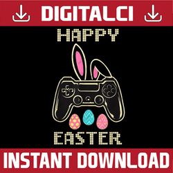 video game easter bunny gaming controller gamer easter day png, happy easter day sublimation design