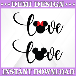 Minnie Love Script SVG, Minnie love Printable Cut File,Disney Love Clipart for Cricut/Silhouette