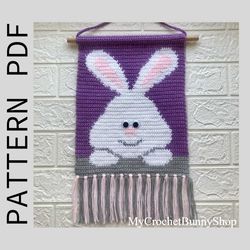 Crochet Bunny Wall Hanging pattern PDF