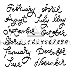months and dates handwriting text vector illustration set