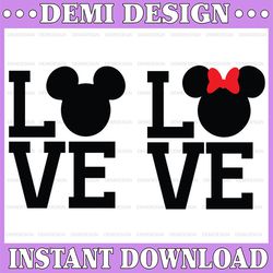 disney love svg, disney love wording svg, minnie love svg, mickey love svg, heart, love disney svg