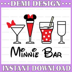 minnie bar svg disney drinks minnie mouse bar minnie wine glass cut file design vector icon