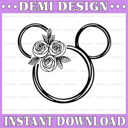 minnie floral svg, disney wreath svg, minnie mouse svg, minnie wreath svg, laurel svg, mickey mouse svg