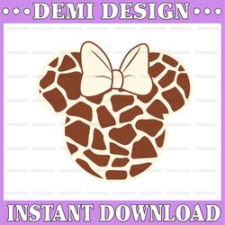 Minnie Giraffe SVG, Giraffe Mickey and Minnie Head SVG, dxf, png,eps, mickey animal print svg