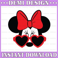 disney minnie mouse face svg, heart glasses, cricut files disney, cute minnie, png files svg