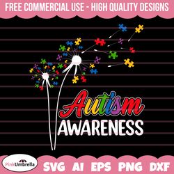 dandelion flover autism awareness svg, autism svg, autism awareness svg, autism mom svg, autism puzzle svg