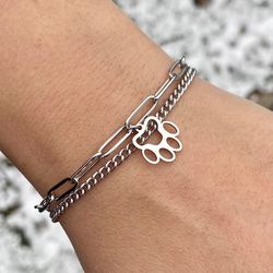 Animal paw bracelet, Stainless steel jewelry