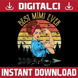 retro vintage best mimi ever mimi mother's day png, happy mother's day sublimation design